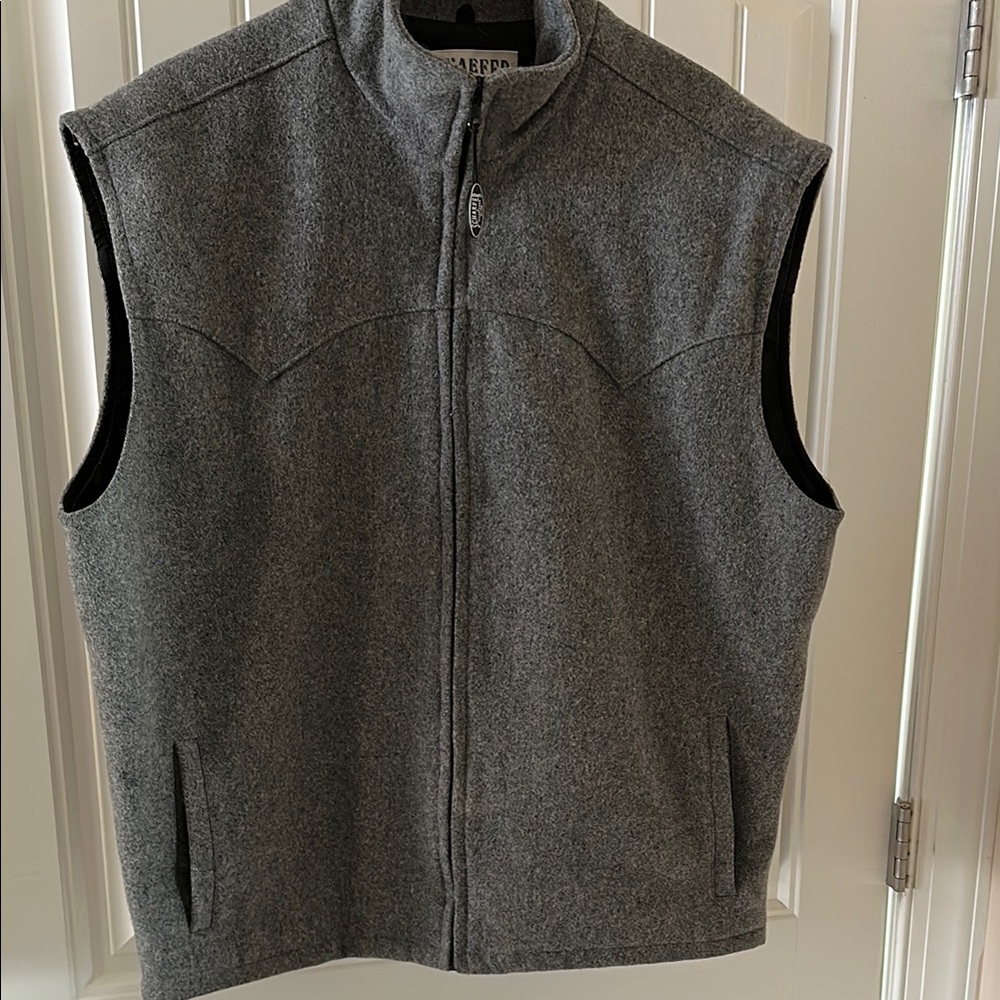 Men's Gray Sleeveless Jacket wool